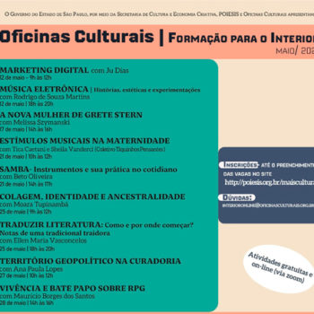 OFICINAS CULTURAIS – FORMAÇÃO PARA O INTERIOR – 2