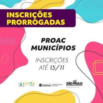 INSCRIÇÕES PRORROGADAS ATÉ DIA 15 DE NOVEMBRO!