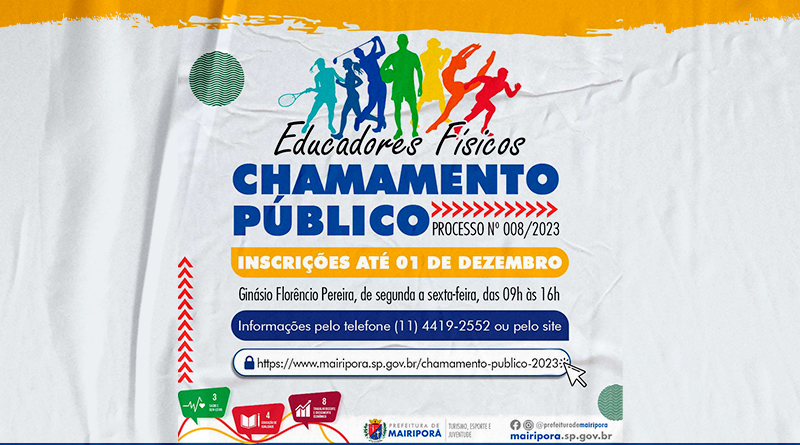 Prefeitura divulga o Edital de Chamamento Público para o credenciamento de educadores físicos